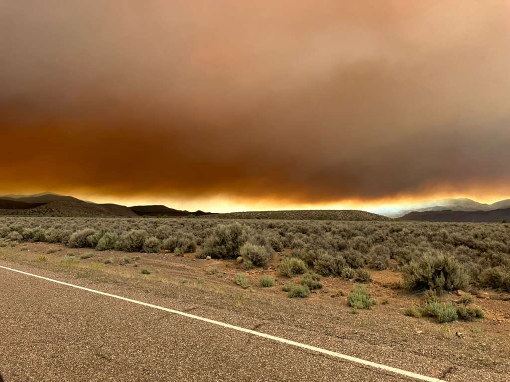 Smoke-filled sky over southern Utah during the Cottonwood Fire